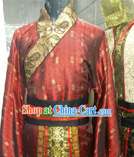 Ancient Chinese Court Official Costume and Hat for Men