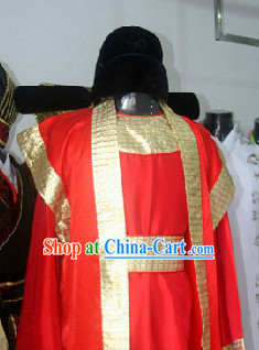 Ancient Chinese Court Official Costumes and Hat for Men