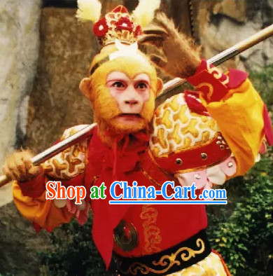 Monkey King Sun Wukong Armor Costumes and Helmet Complete Set