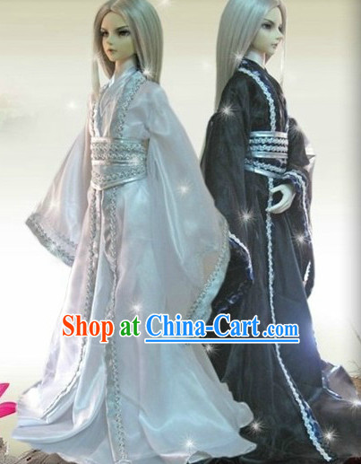 Black and White Hanfu Clothing 2 Complete Sets for Brothers