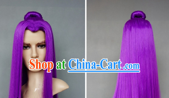 Ancient Knight Cosplay Purple Long Wig