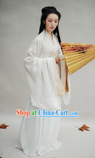 Ancient Chinese White Hanfu Clothing Complete Set