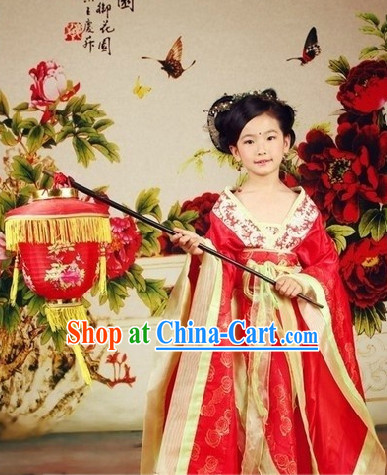 Ancient Chinese Tang Imperial Princess Costumes for Children