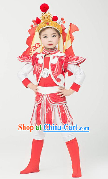 Hua Mulan Dance Costumes Complete Set for Kids