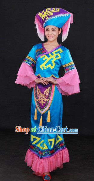 Guangxi Zhuang Minority Festival Celebration Clothes and Hat