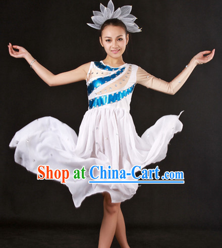 Lovely White Modern Dance Costumes