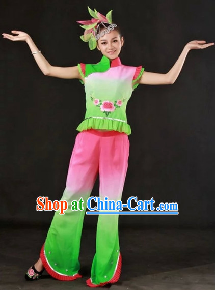 Han Ethnic Traditional Outfits and Headwear Complete Set for Girls