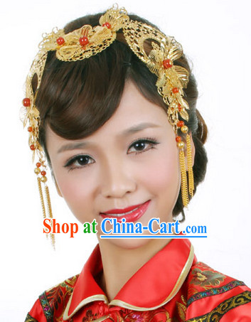 Romantic Chinese Traditional Golden Hair Jewelry