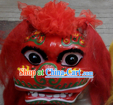 Red Face Smiling Beijing Lion Dance Head