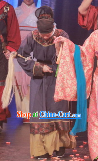 Ancient Chinese Imperial Palace Servant Costumes and Hat Complete Set