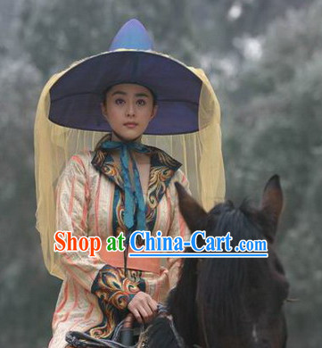 Tang Dynasty Royal Lady Costumes and Headwear Complete Set