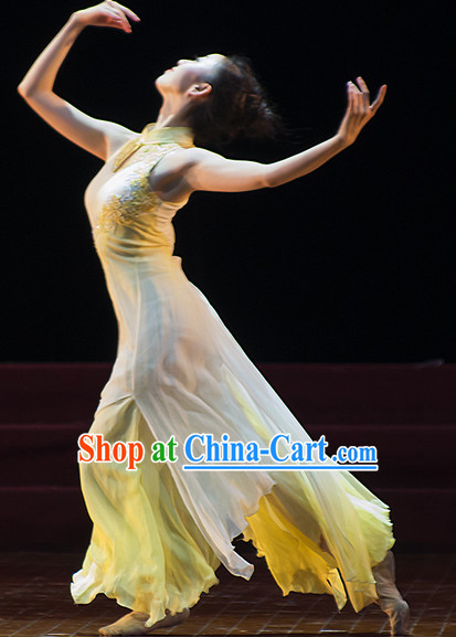 Chinese Classical Solo Dance Costumes Cheongsam for Women