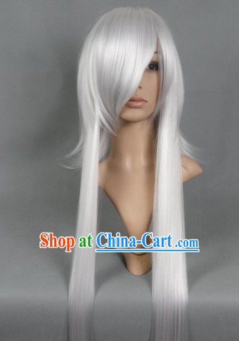 Ancient Chinese White Long Wig