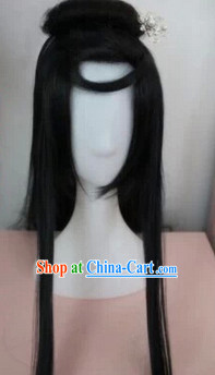 Chinese Classic Black Guzhuang Wig for Men