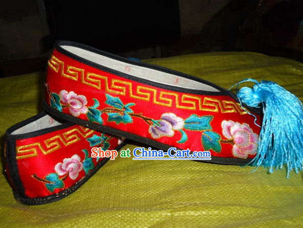 Traditional Beijing Opera Hua Dan Embroidery Shoes