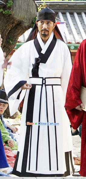 Ancient Korean Teacher Costumes and Hat Complete Set