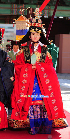 Ancient Korean Princess Costumes and Hat Complete Set
