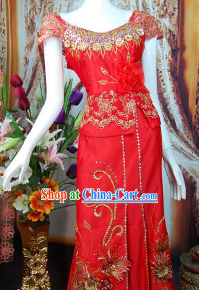 Southeast Asia Traditional Thailand Wedding Suit for Women