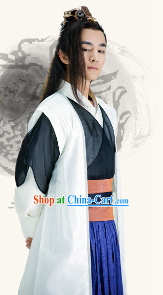 Ancient Chinese Wuxia Swordman Costumes Complete Set