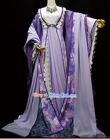 Asian Purple Princess Traditional Clothes Complete Set