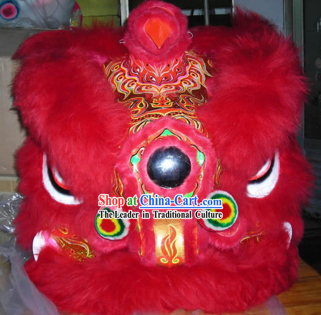 Congratulate on Chinese New Year Red and Gold Top Lion Dance Costumes Complete Set