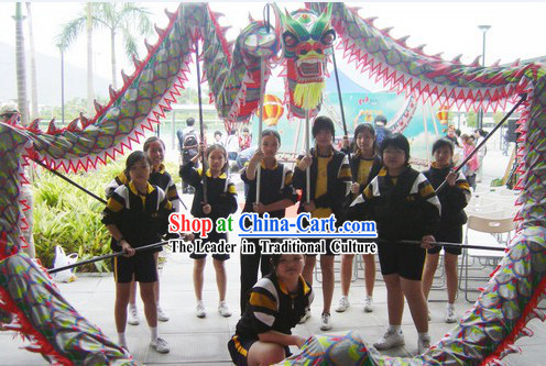 Top Chinese Glow in Dark Luminous Dragon Dance Head and Body Costumes Complete Set
