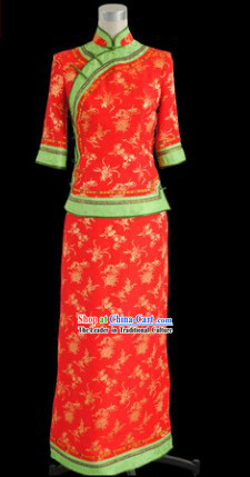 Chinese Classical Red Xiu He Wedding Toasting Blouse and Skirt for Brides