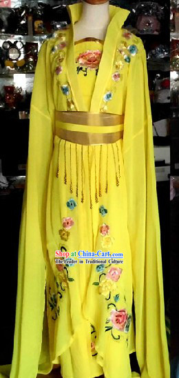 Traditional Chinese Yellow High Collar Empress Costumes