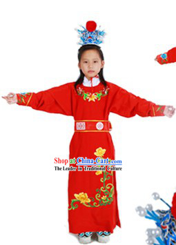Jia Baoyu Dream of Red Chamber Costumes and Headwear for Kids