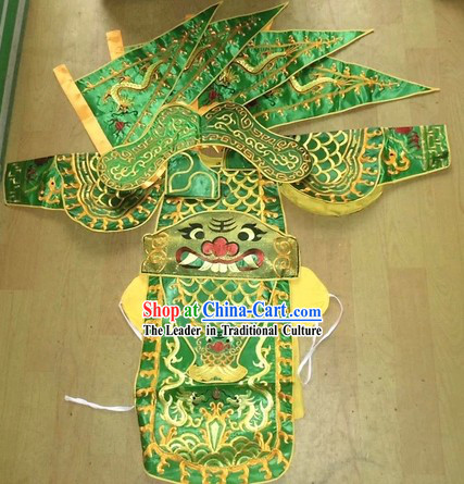 Traditional Chinese Embroidered Dragon Armor Da Kao Costume Complete Set for Children
