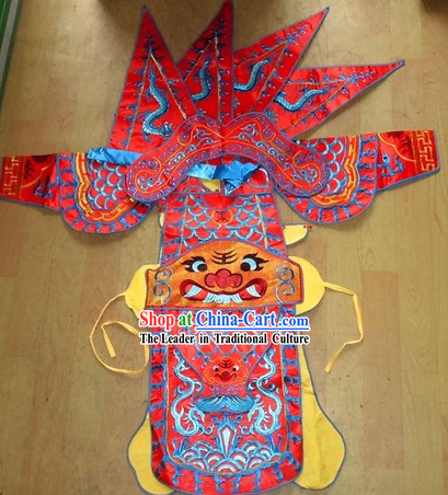 Traditional Chinese Embroidered Dragon Armor Da Kao Costume Complete Set for Girls