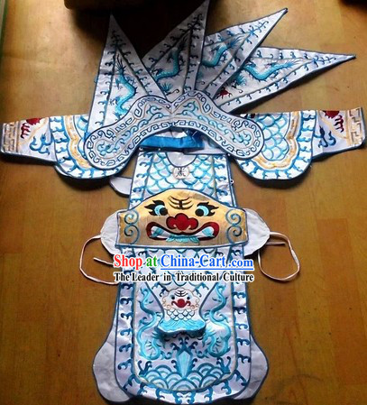 Traditional Chinese Embroidered Dragon Armor Da Kao Costume Complete Set for Boys