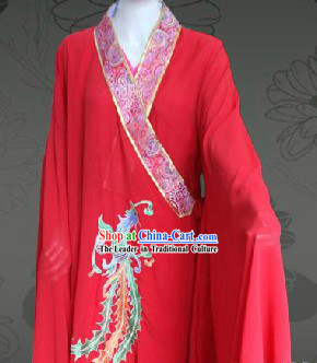 Traditional Chinese Red Wedding Phoenix Robe for Women