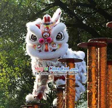 Cute Friendly Snow White Lion Dance Chinese New Year Costume Complete Set