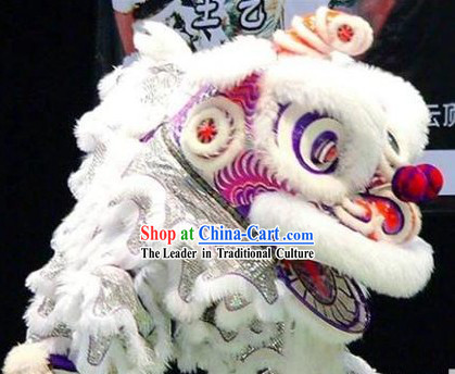 Pure White Hok San Lion Dance Costumes Complete Set