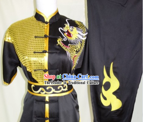Top Silk Broadcloth Kung Fu Championship Dragon Dancer Uniform