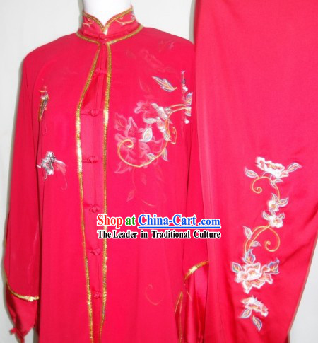 Chinese Traditional Red Kung Fu Uniform Complete Set