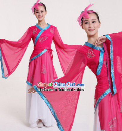 Butterfly Chinese Classical Gu Dian Hanfu Dance Costumes and Hairdress