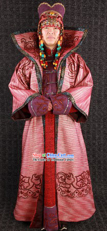 Traditional Mongolian Queen Clothes and Hat for Women