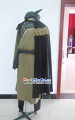Ancient Chinese Ethnic King Costume and Hat Complete Set for Men