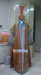 Ancient Chinese Mongolian Princess Long Robe and Hat Complete Set for Women