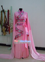 Ancient Chinese Pink Long Sleeves Dance Costumes for Women