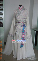 Ancient Chinese White Water Sleeves Dance Costumes for Women
