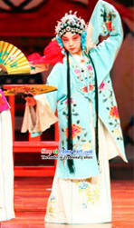 Traditional Chinese Blue Peking Opera Hua Dan Robe for Kids