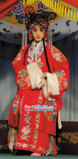 Traditional Chinese Opera Qing Yi Red Wedding Robes