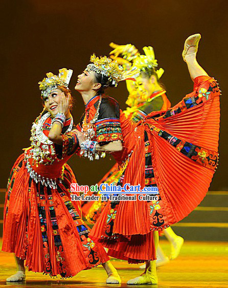 Traditional Chinese Miao Ethnic Dance Costumes for Women