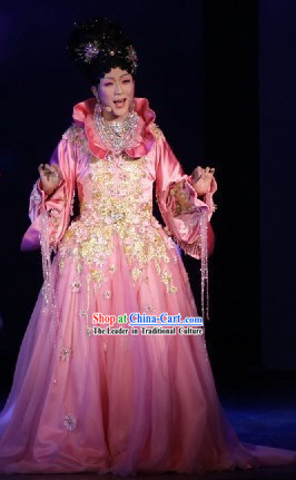 Professional Stage Performance Chinese Princess Costumes and Hair Accessories Complete Set