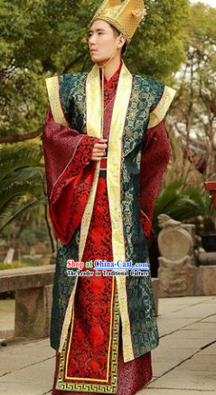 Ancient Chinese Government Official Outfits and Hat Complete Set for Men