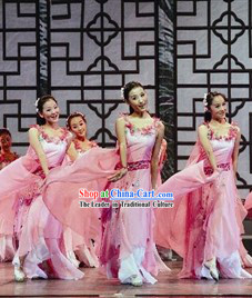 Jasmine Flower Pink Competition Dance Costumes and Headwear Complete Set