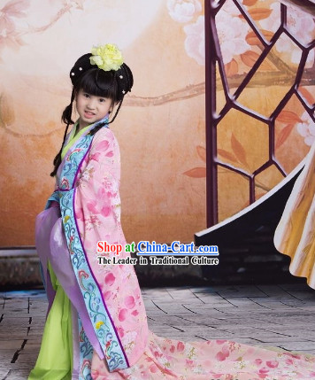China Imperial Princess Long Tail Hanfu Wedding Garment for Kids